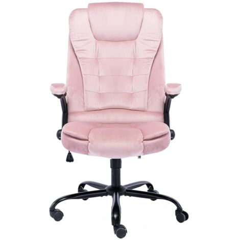 Chaise de bureau Siège de bureau Chaise de travail Rose Velours