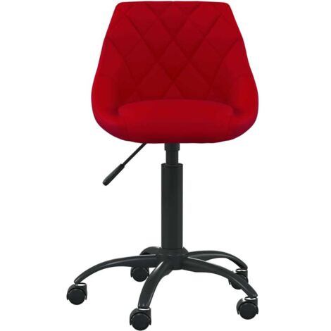 Chaise de bureau Siège de bureau Chaise de travail Rouge bordeaux Velours