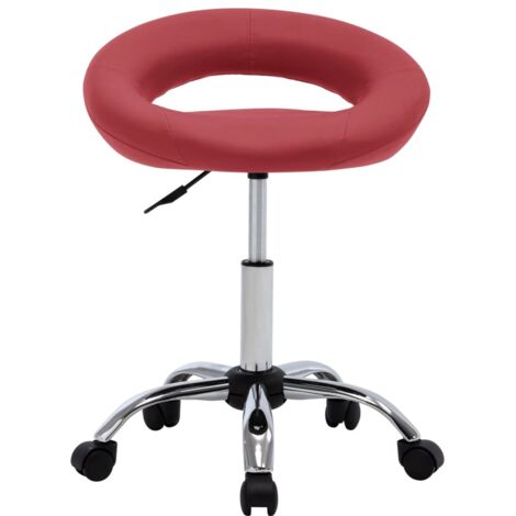 Chaise de bureau Siège de bureau Chaise de travail roulante Rouge bordeaux Similicuir