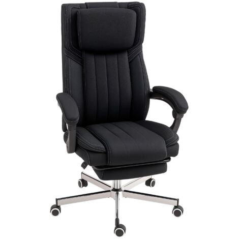 Chaise de bureau siège pivotant dossier inclinable hauteur réglable 65 x 61 x 105-113 cm noir