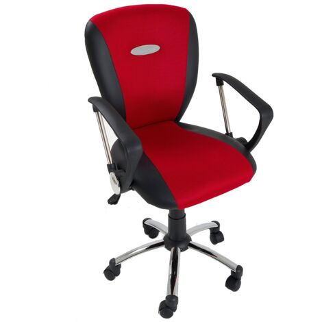 Chaise de bureau siège pivotante salle d'attte visiteurs mesh rouge/bleue