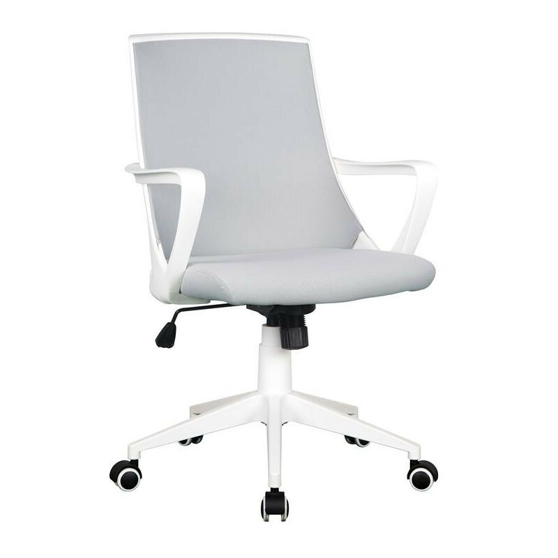 six - chaise de bureau style tissu grise/blanche