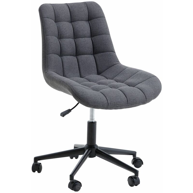 Chaise de bureau talia, fauteuil pivotant sans accoudoirs, siège à roulettes réglables en hauteur, revêtement en tissu gris foncé - Gris foncé