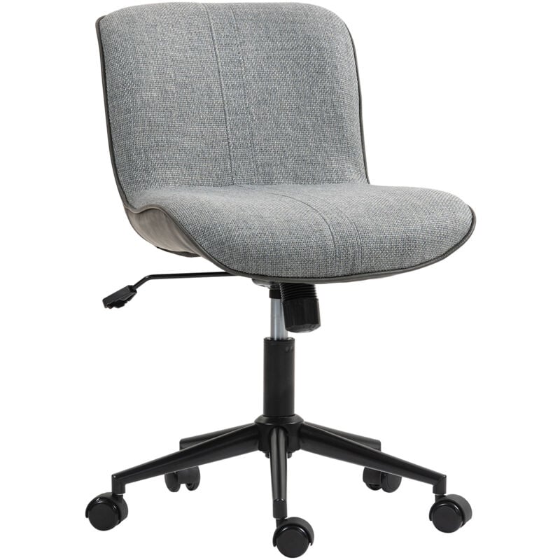 Homcom - Chaise de bureau tissu grand confort réglable fonction à bascule gris