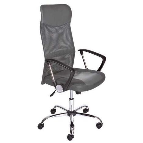 Chaise de bureau Torino - l 59 x P 56 x H 112-122 cm - Gris - Livraison gratuite