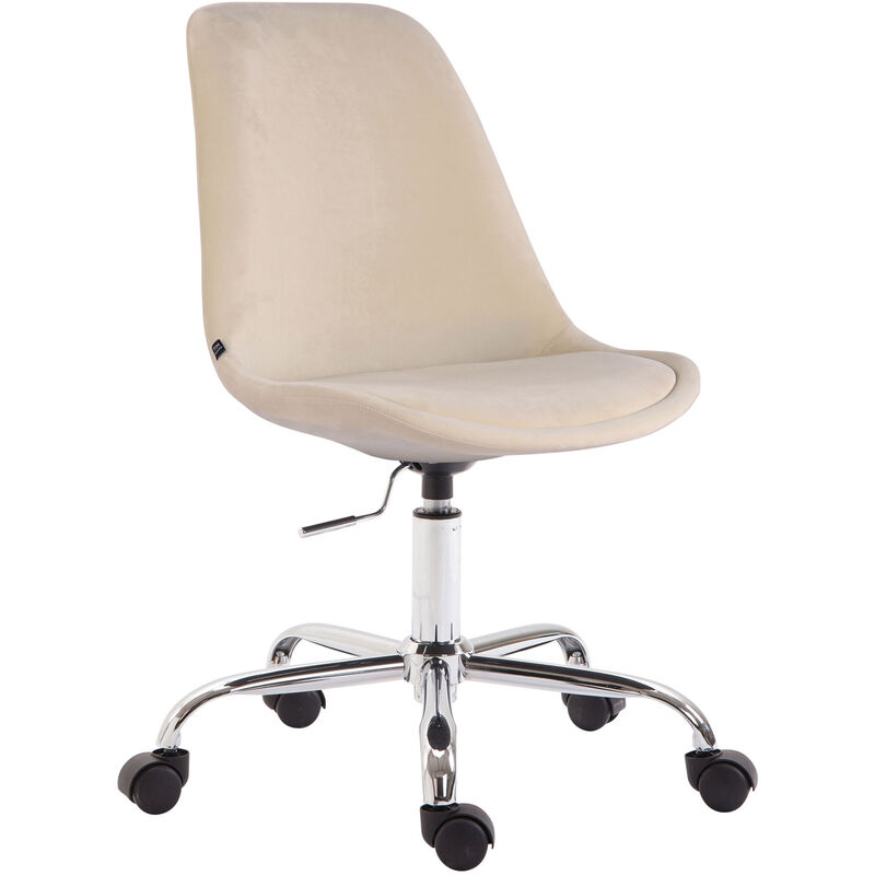 Chaise de bureau Toulouse en crème en velours