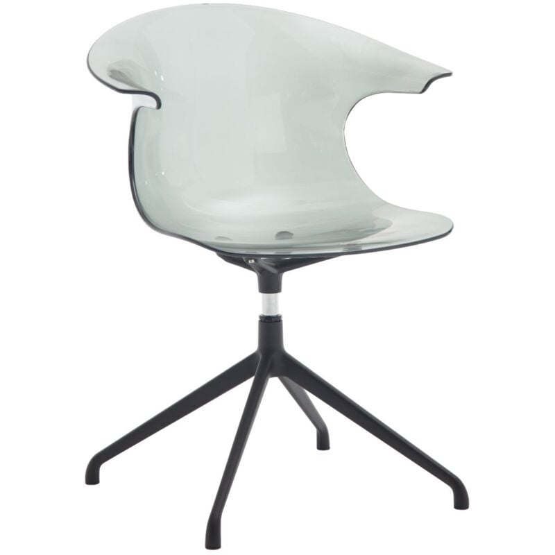 Chaise de Bureau Transparente Moderne Chaise Bureau d'ordinateur en Acrylique Siege de Bureau Ergonomique Pivotant à 360°pour Bureau, Gris