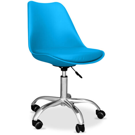 Chaise de bureau Tulip pivotante à roulettes Turquoise