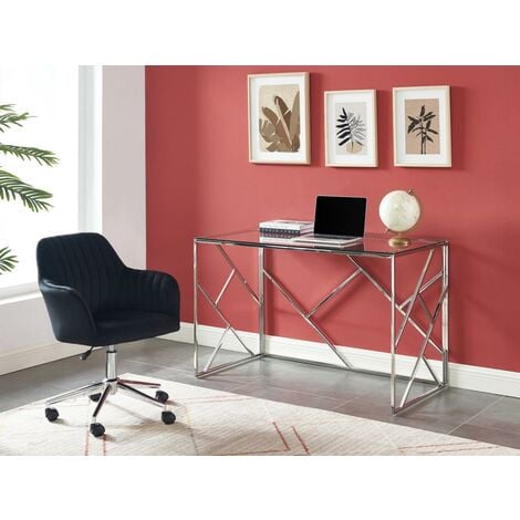 Chaise de bureau pega - velours - rose - hauteur réglable VENTE-UNIQUE Pas  Cher 