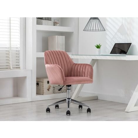 Chaise de bureau inclinable Fauteuil de bureau Rose Similicuir 69033