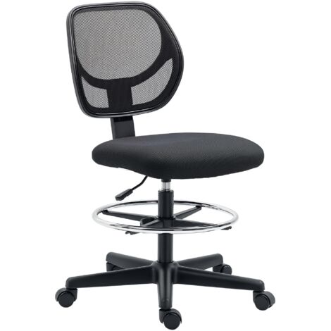 Chaise de bureau Vinsetto avec repose-pieds, réglable en hauteur, 59 cm x 61 cm x 113 cm, noire
