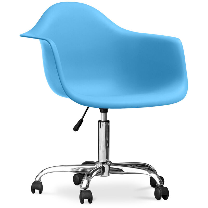 Privatefloor - Chaise de bureau avec accoudoirs - Chaise de bureau à roulettes - Weston Bleu Privatefloor - Chaise de bureau avec accoudoirs - Chaise de bureau à roulettes - Weston Bleu