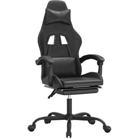 Chaise de bureau,Chaise de bureau pivotante avec repose-pied Noir Similicuir CFW60487