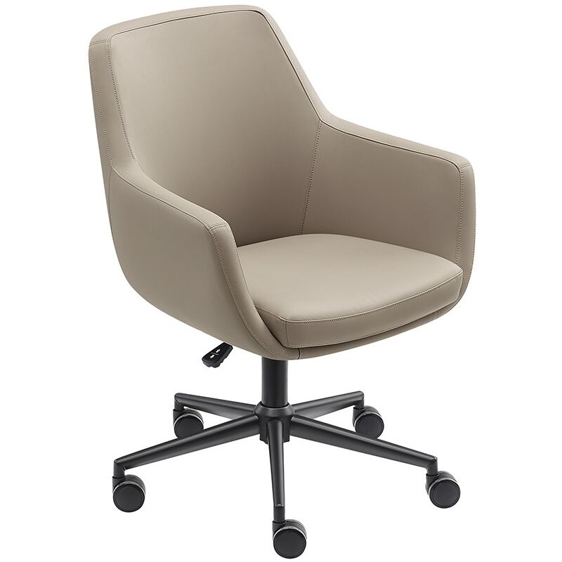 Vivol - Chaise de bureau/de salle à manger Volos - Taupe - Cuir pu
