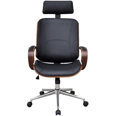 Chaise de bureau,Fauteuil de bureau, Chaise Gaming avec appuie-tête Bois cintré Similicuir CFW27292