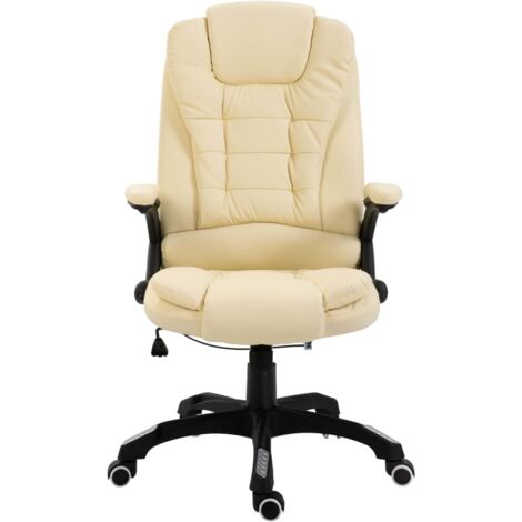 Chaise de bureau,Fauteuil de bureau, Chaise Gaming Crème Similicuir CFW66900