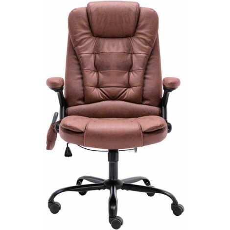 Chaise de bureau,Fauteuil de bureau, Chaise Gaming de massage marron clair similicuir daim CFW75129