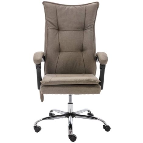Chaise de bureau,Fauteuil de bureau, Chaise Gaming de massage Taupe Tissu CFW42435