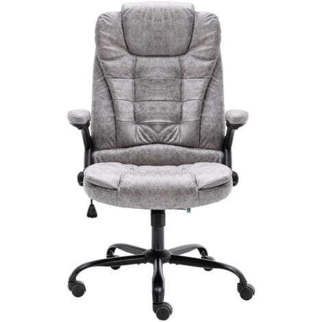 Chaise de bureau,Fauteuil de bureau, Chaise Gaming gris clair similicuir daim CFW74634