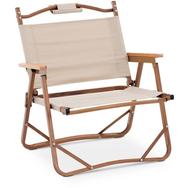 Chaise de camping - avec accoudoirs - 120 kg - Kaki Chaise de camping pliante Chaise pliante extérieur