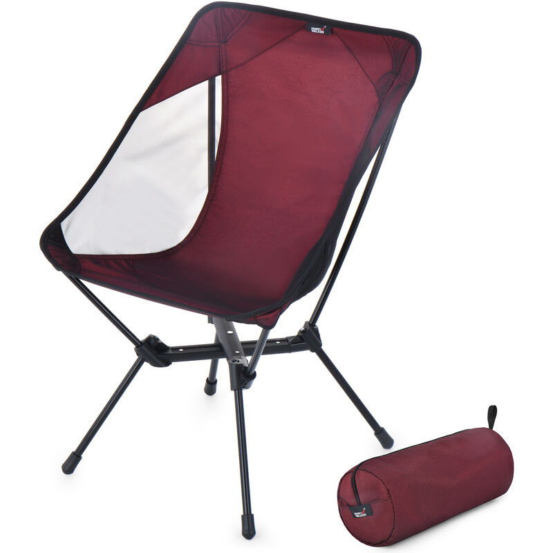 Chaise De Camping Chaise Pliante Portable Chaise De Randonnee Avec Sac De Rangement Pour Randonnee Exterieure Barbecue Voyage Pique-Nique, Rouge