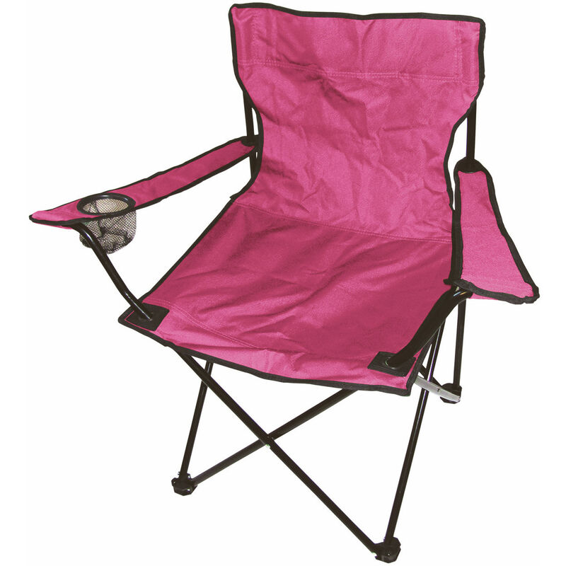 Spetebo - Chaise de camping avec porte-gobelet - rose