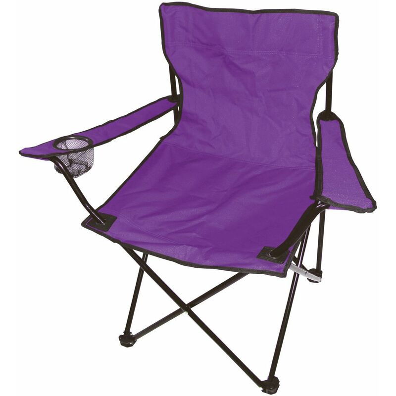 Chaise de camping avec porte-gobelet - violet