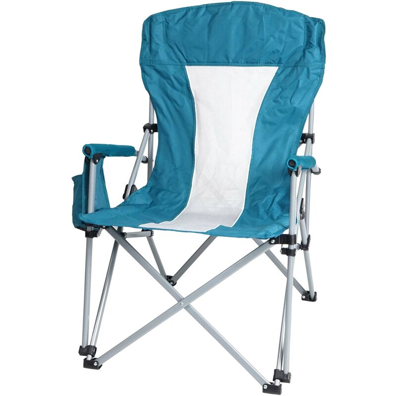 Chaise de camping HHG 495, chaise pliante chaise de pêcheur chaise de régie, lavable housse de protection acier tissu/textile turquoise - turquoise