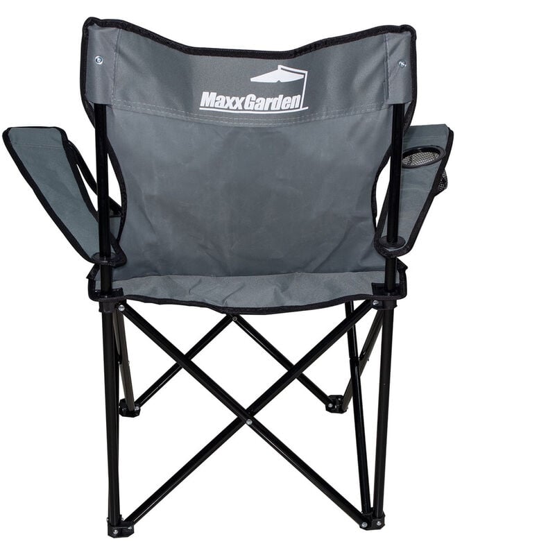 Maxxgarden - Chaise de Camping - Chaise de Pêche - Pliante - Gris - gris
