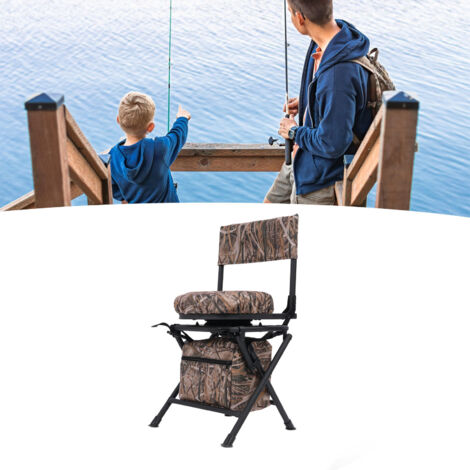 Fauteuil De Camping Pliant Portable Ultraléger Avec Sac, Noir, Pour Randonnée Et Pêche