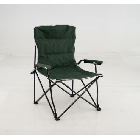 Chaise de Camping Pliable avec Parasol Réglable, Sac de Transport Portable, Siège et Dossier Rembourrés, Auvent Pare-soleil, 62 x 65 x 96 cm