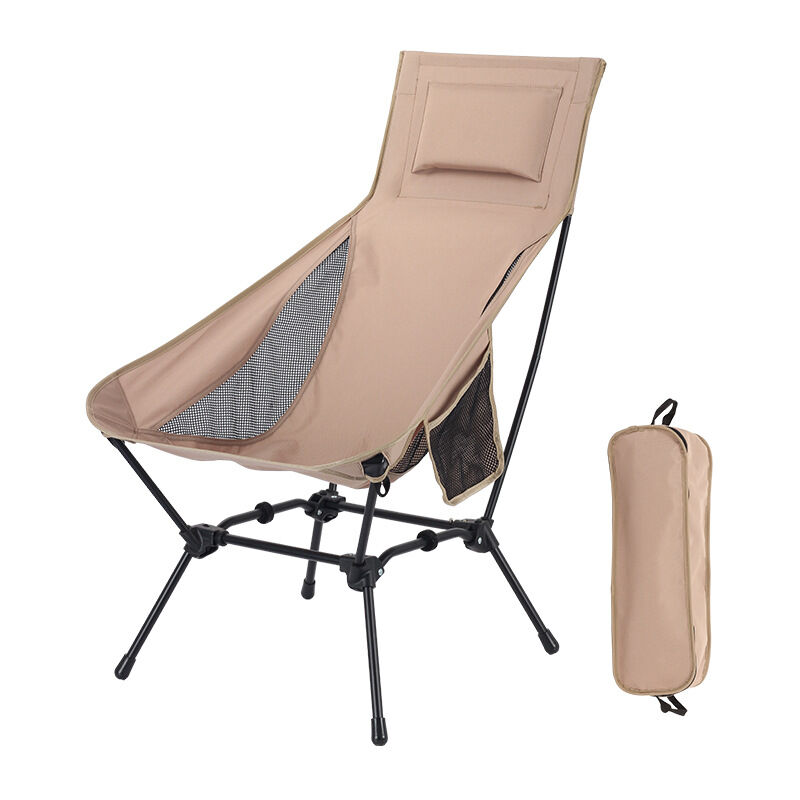 Chaise de Camping Pliable Confortable, Chaise de Pêche Pliante Portable pour L'extérieur, Ultra Légère Chaise Pliante Confortable Charge Maximale