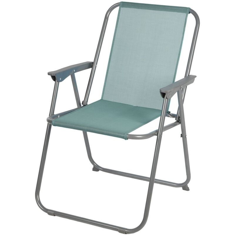 Chaise de camping pliable - Dimensions : Longueur 53 cm x Largeur 55 cm x Hauteur 75 cm. - Bleu