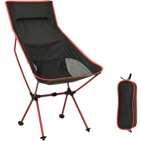 Chaise de camping pliable | Fauteuil de camping Chaises de plage PVC et aluminium Noir 69037 - Noir