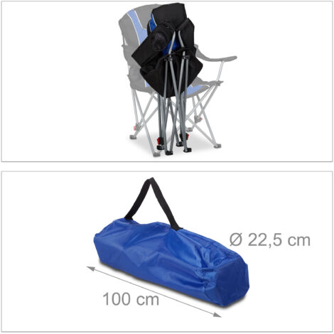 90 Pêche Avec 72 Dossier Pliable Rembourré Chaise De Porte Réglable Noir Camping CmBleu X Fauteuil Hxlxp108 Boissons TwPuOkiXZ