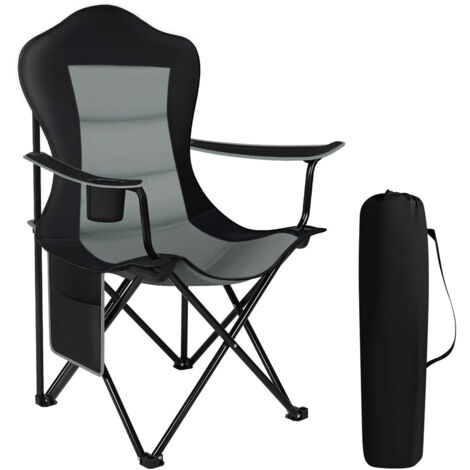 Chaise de Camping Pliable Léger avec Poche et Porte-Gobelet – Fauteuil Outdoor Jardin Terrasse Plage