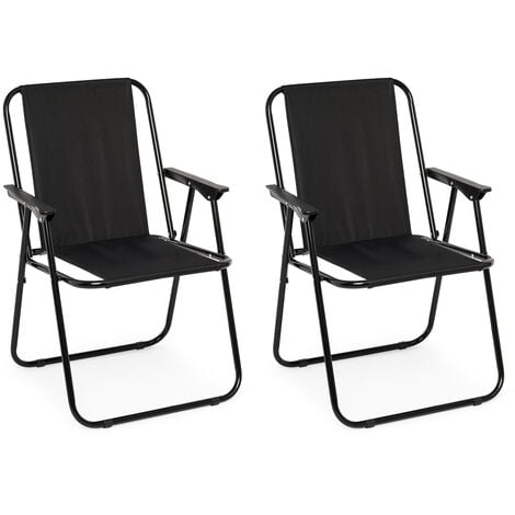 Chaise de Camping Pliable, Noir, Lot de 2, Pour Pêche, Plage , Noir - IntimaTe WM Heart