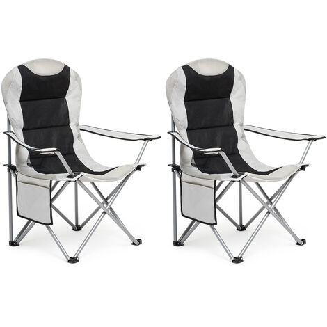 Chaise de Camping Pliable , Portable pour Plage, Pêche, gris, lot de 2 - IWMH