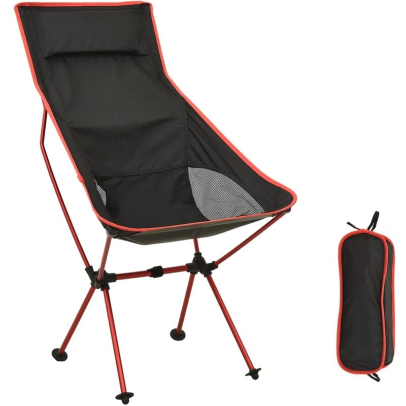 Vidaxl - Chaise de camping pliable pvc et aluminium Noir