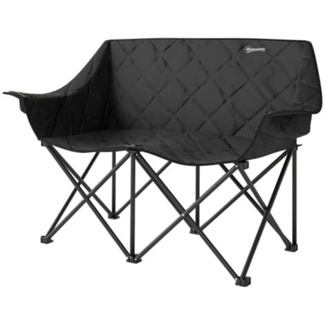 Chaise de camping pliante 2 places avec sac isotherme et housse de transport, chaise pliante d'extérieur, chaise de jardin pour le jardin, la plage