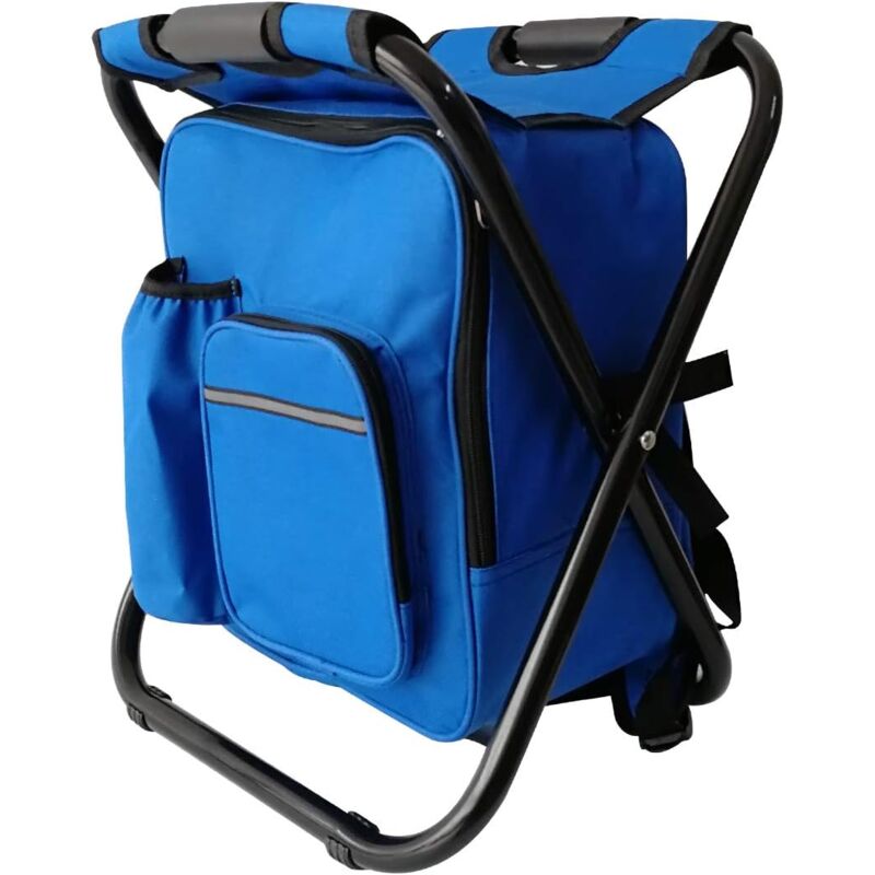 Dpzo - Chaise de Camping Pliante avec Sac à Dos, Ultra-Légère et Étanche pour Camping, Pique-Nique, Chasse (Bleu)