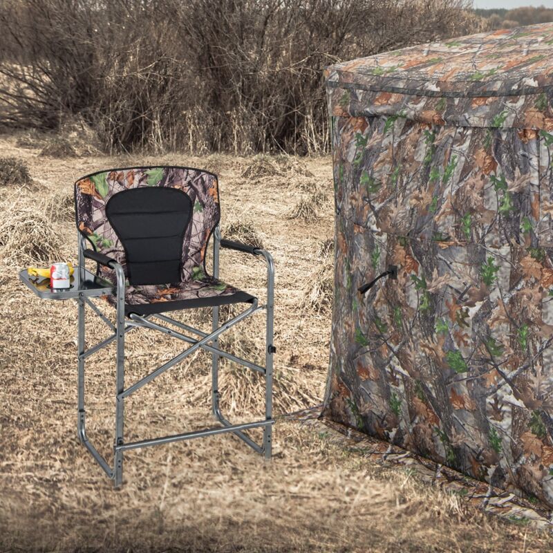Chaise de Camping Pliante avec Table Latérale Amovible Charge 150KG Chaise de Pêche avec Porte-gobelet pour Chasse Randonnée design in
