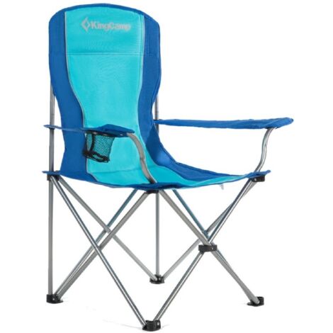 Chaise de camping pliante bleue KingCamp avec accoudoirs