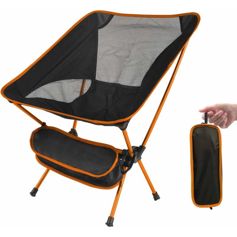 Ersandy - Chaise de Camping Pliante Chaise de pêche Chaise de Plage compacte Ultra légère Chaise Pliante Chaise Pliante Chaise d'extérieur avec Sac