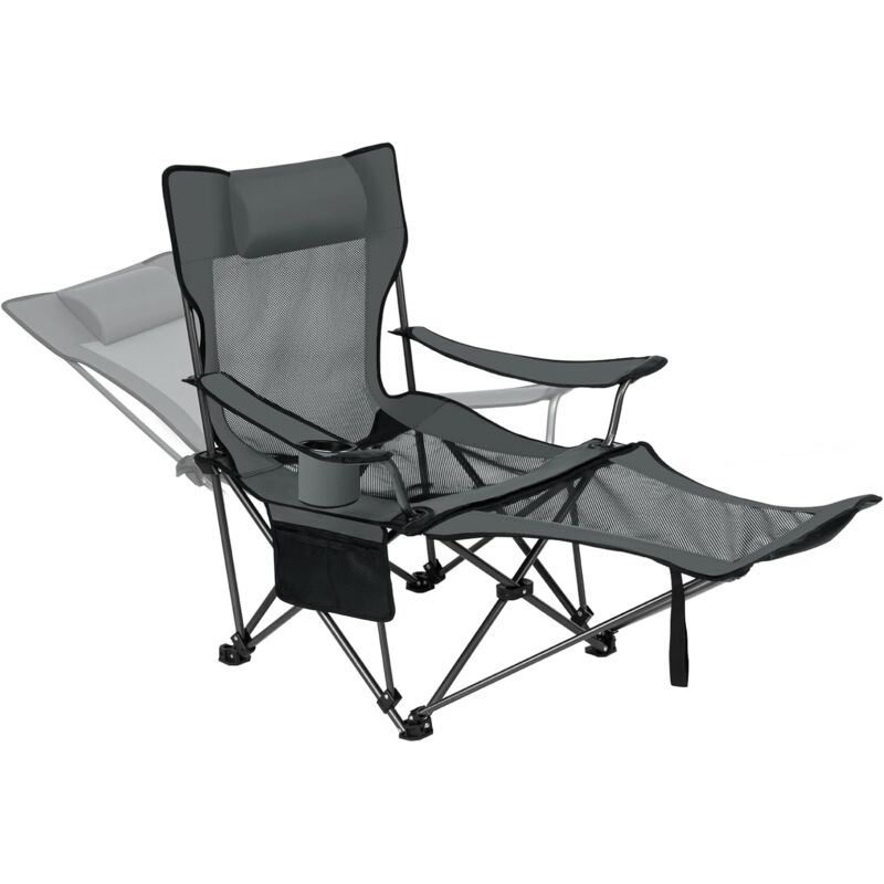 Chaise de Camping Pliante, Chaise de Pique-Nique Légère, Chaises de Pêche Dossier Réglable à 2 Positions, Chaise Pliable pour Camping, Chaise