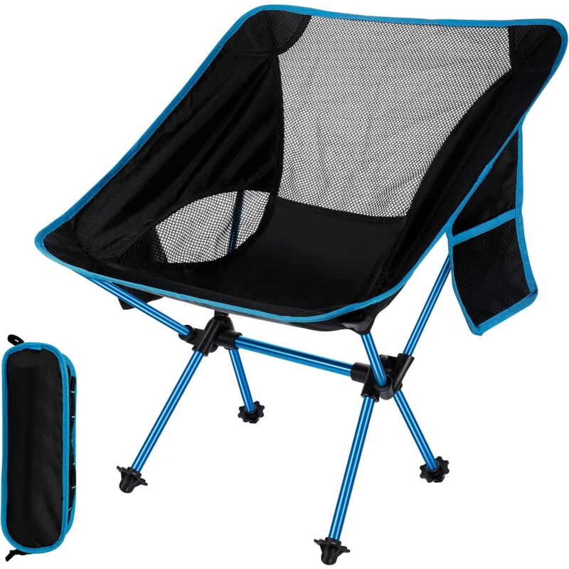 Chaise de Camping Pliante Portable, Chaise de Jardin Ultra-légère - Charge maximale 150 kg - Parfait pour la Plage pêche randonnée Pique-Nique Voyage