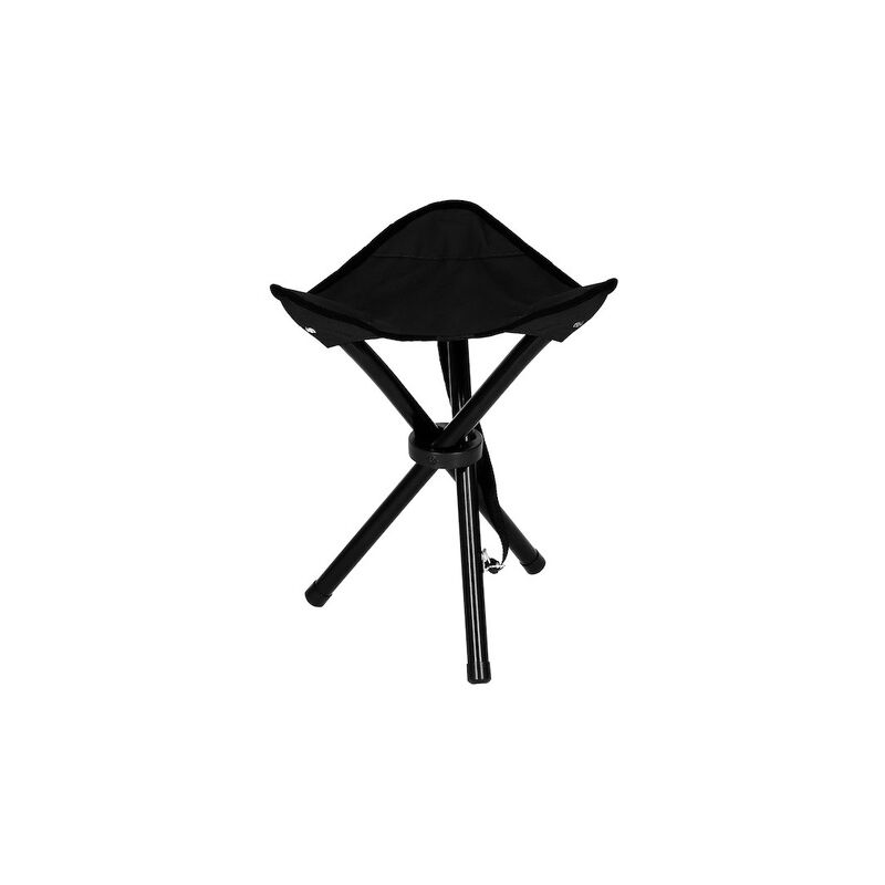 Chaise de camping pliante triangulaire noire pour la pêche en camping.