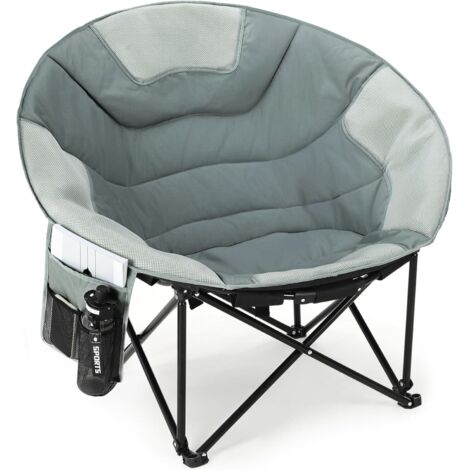 Chaise de Camping Portable,Chaise Pliante Légère,Chaise d'extérieur,Chaise de Pêche avec Sac de Transport,Charge max 150kg-Gris