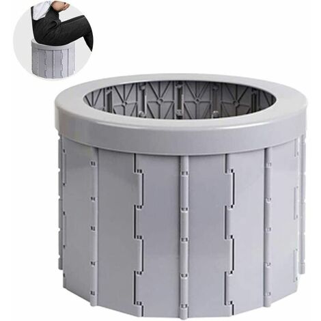 Chaise de camping pour l'extérieur - Toilettes pliantes - Siège léger - Avec 12 sacs de nettoyage - Convient pour le camping, la randonnée, les voyages de longue distance et les embouteillages (gris)，