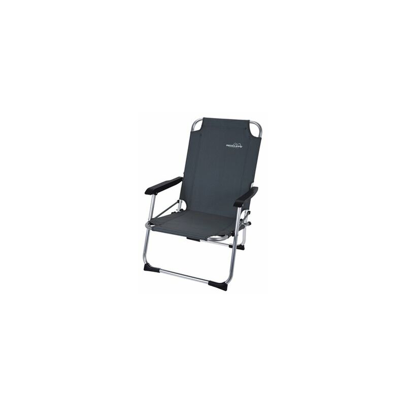 Probeach - Chaise pliante en aluminium gris, 45x54x76cm